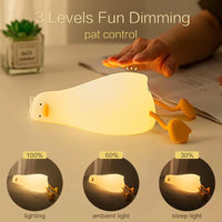 Silicone Duck Night Light — Touch Control, Rechargeable, Bendable Legs