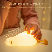 Silicone Duck Night Light — Touch Control, Rechargeable, Bendable Legs