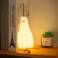 Silicone Duck Night Light — Touch Control, Rechargeable, Bendable Legs