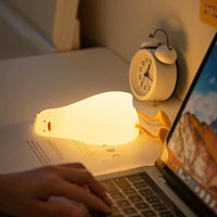 Silicone Duck Night Light — Touch Control, Rechargeable, Bendable Legs