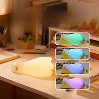 Silicone Duck Night Light — Touch Control, Rechargeable, Bendable Legs
